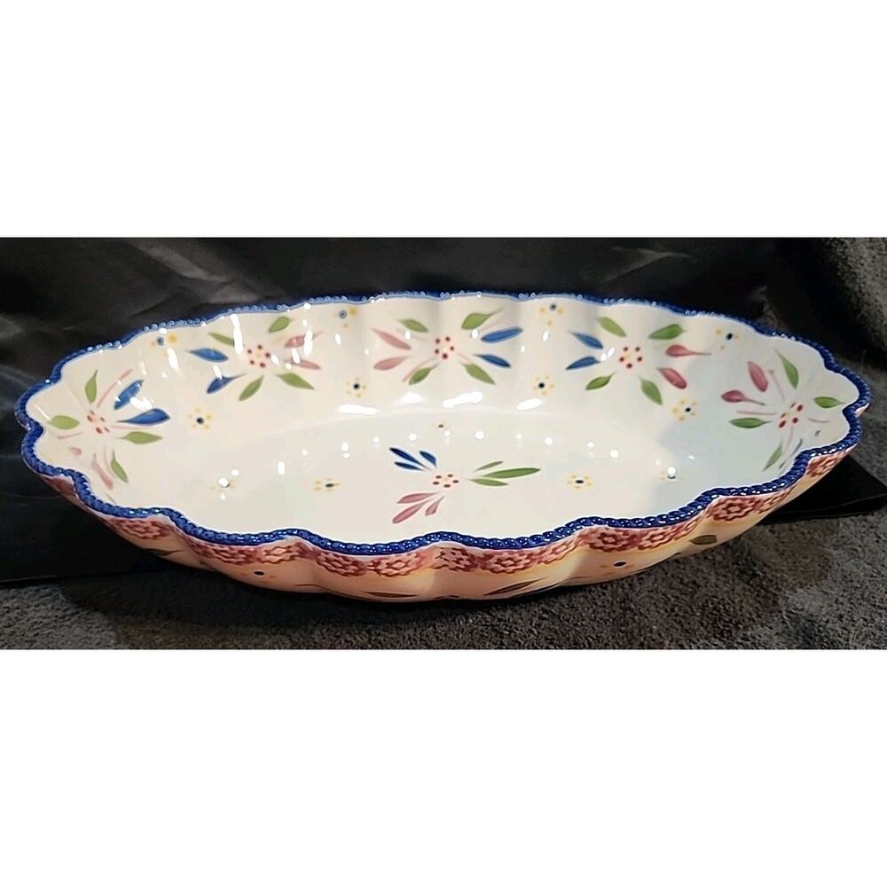 Temp-tations Old World Fireworks 3.5 Qt Oval Serving Bowl